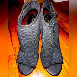 Black Open Toe Booties